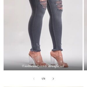 Sol Beauty and Care Jeans - Distressed Space Gray Jeans